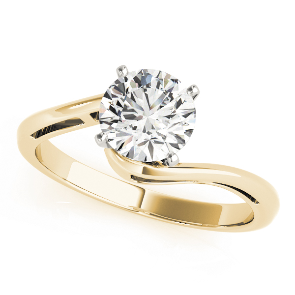 Alexis Waterfall Swirl Bypass Diamond Solitaire Engagement Ring (18k Yellow Gold)