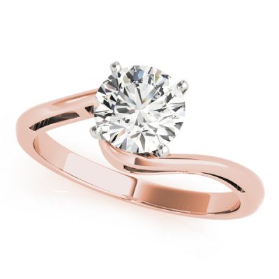Alexis Waterfall Swirl Bypass Diamond Solitaire Engagement Ring (18k Rose Gold)