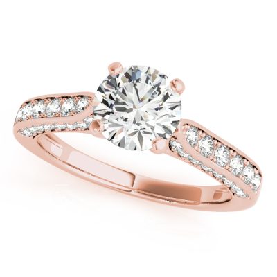 Leah Diamond Luxe Scalloped Cathedral Engagement Ring (18k Rose Gold)