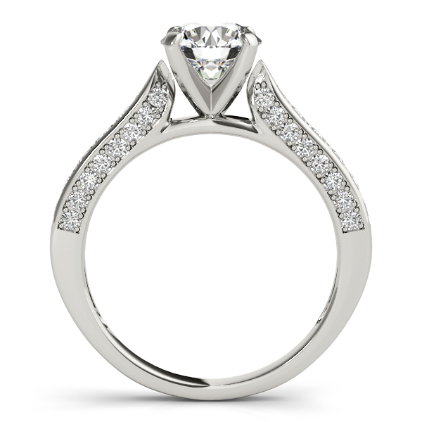 Leah Diamond Luxe Scalloped Cathedral Engagement Ring (Platinum)