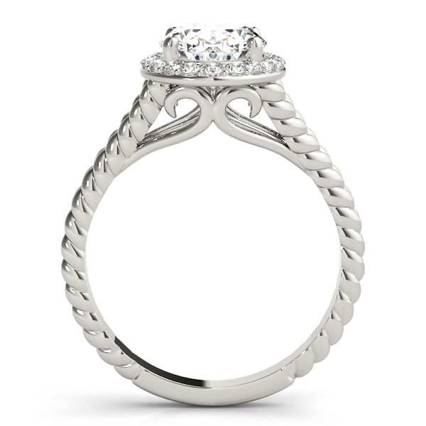 Skye Oval Diamond Halo Cathedral Twisted Rope Split Shoulder Engagement Ring (Platinum)