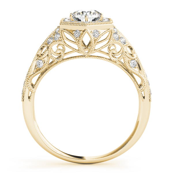 Francesca Diamond Halo Cathedral Cage Engagement Ring (18k Yellow Gold)