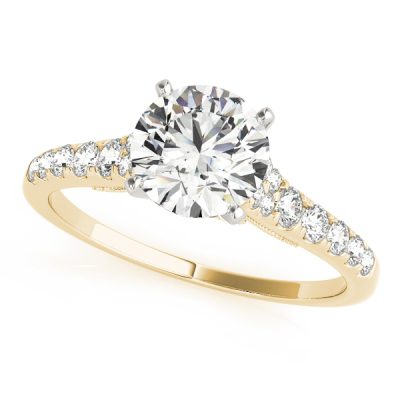 Clara Diamond Cathedral Milgrain Vintage Engagement Ring
  (18k Yellow Gold)
