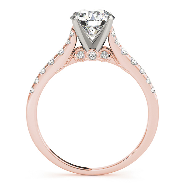 Clara Diamond Cathedral Milgrain Vintage Engagement Ring
  (18k Rose Gold)