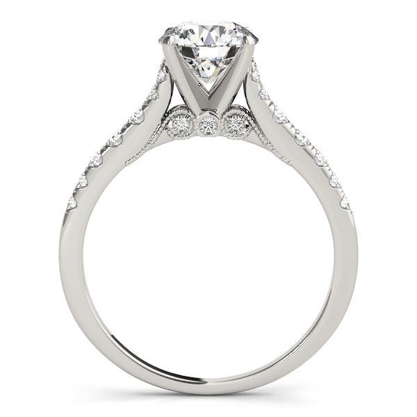 Clara Diamond Cathedral Milgrain Vintage Engagement Ring
  (Platinum)