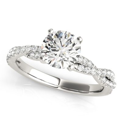 Lilian Ultimate Grace Diamond Solitaire Twist Engagement Ring (Platinum)