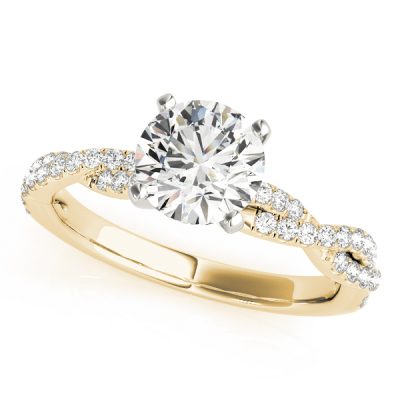 Lilian Ultimate Grace Diamond Solitaire Twist Engagement Ring (18k Yellow Gold)