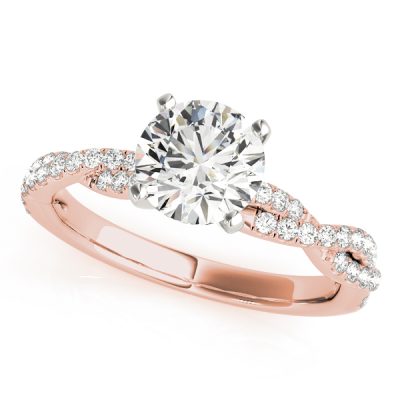 Lilian Ultimate Grace Diamond Solitaire Twist Engagement Ring (18k Rose Gold)