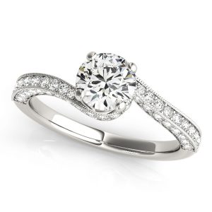 Dayana Diamond Solitaire Twisted Bypass Engagement Ring  (Platinum)