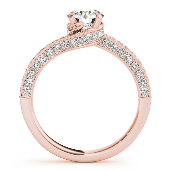 Dayana Diamond Solitaire Twisted Bypass Engagement Ring  (18k Rose Gold)