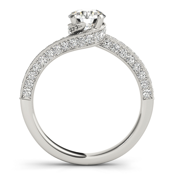 Dayana Diamond Solitaire Twisted Bypass Engagement Ring  (Platinum)