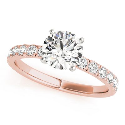 Diana Diamond Solitaire ¾ Eternity Engagement Ring (18k Rose Gold)