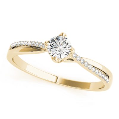 Daniela Diamond Petite Double Bypass Cathedral Engagement Ring (18k Yellow Gold)