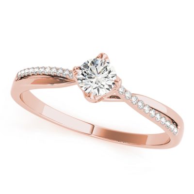 Daniela Diamond Petite Double Bypass Cathedral Engagement Ring (18k Rose Gold)
