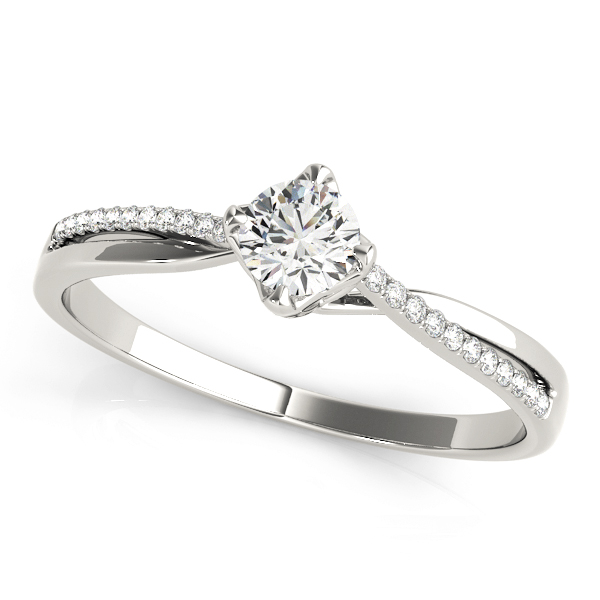 Daniela Diamond Petite Double Bypass Cathedral Engagement Ring (Platinum)