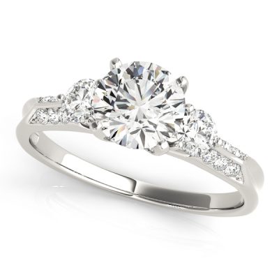 Jacqueline Diamond 3-Stone Tulip Engagement Ring
 (Platinum)