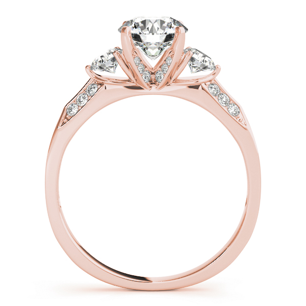 Jacqueline Diamond 3-Stone Tulip Engagement Ring
 (18k Rose Gold)