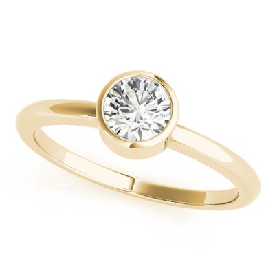 Contemporary Ariana Diamond Solitaire Bezel Engagement Ring (18k Yellow Gold)