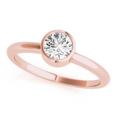 Contemporary Ariana Diamond Solitaire Bezel Engagement Ring (18k Rose Gold)