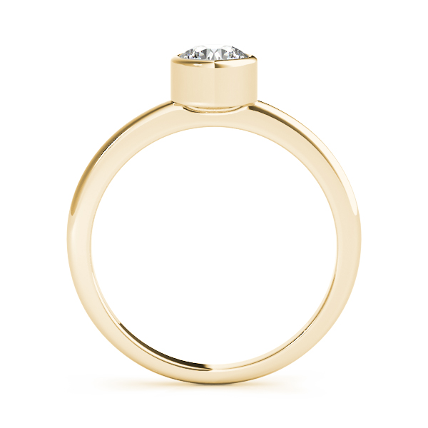 Contemporary Ariana Diamond Solitaire Bezel Engagement Ring (18k Yellow Gold)