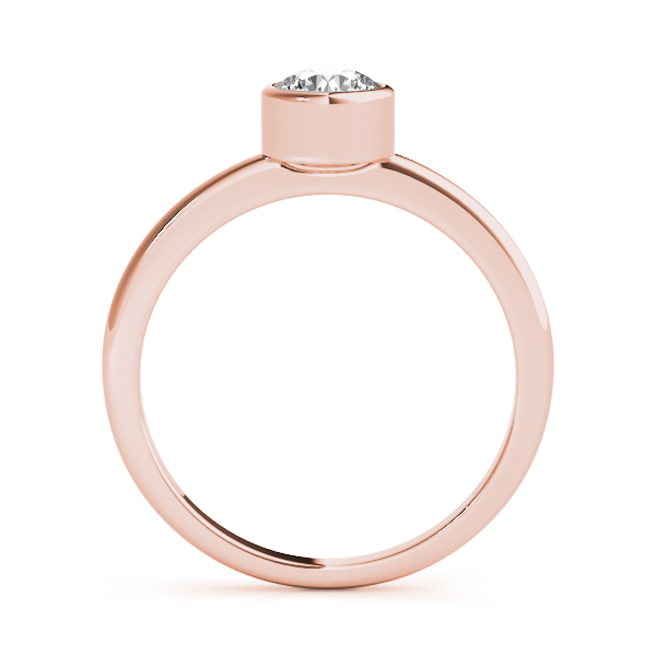Contemporary Ariana Diamond Solitaire Bezel Engagement Ring (18k Rose Gold)