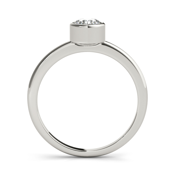 Contemporary Ariana Diamond Solitaire Bezel Engagement Ring (Platinum)