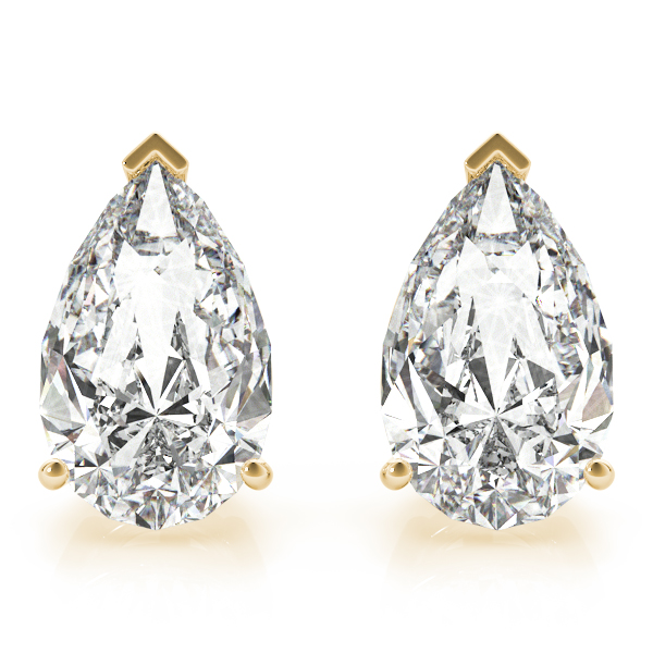 14k Yellow Gold 3-Pr 2 Wire Pear Diamond Earrings