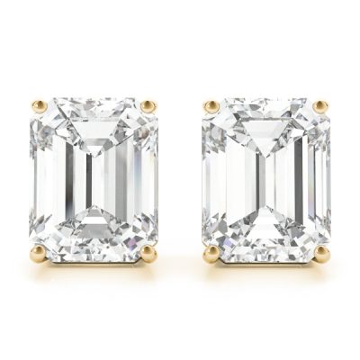 14k Yellow Gold 4-Pr 2 Wire Em Diamond Earrings