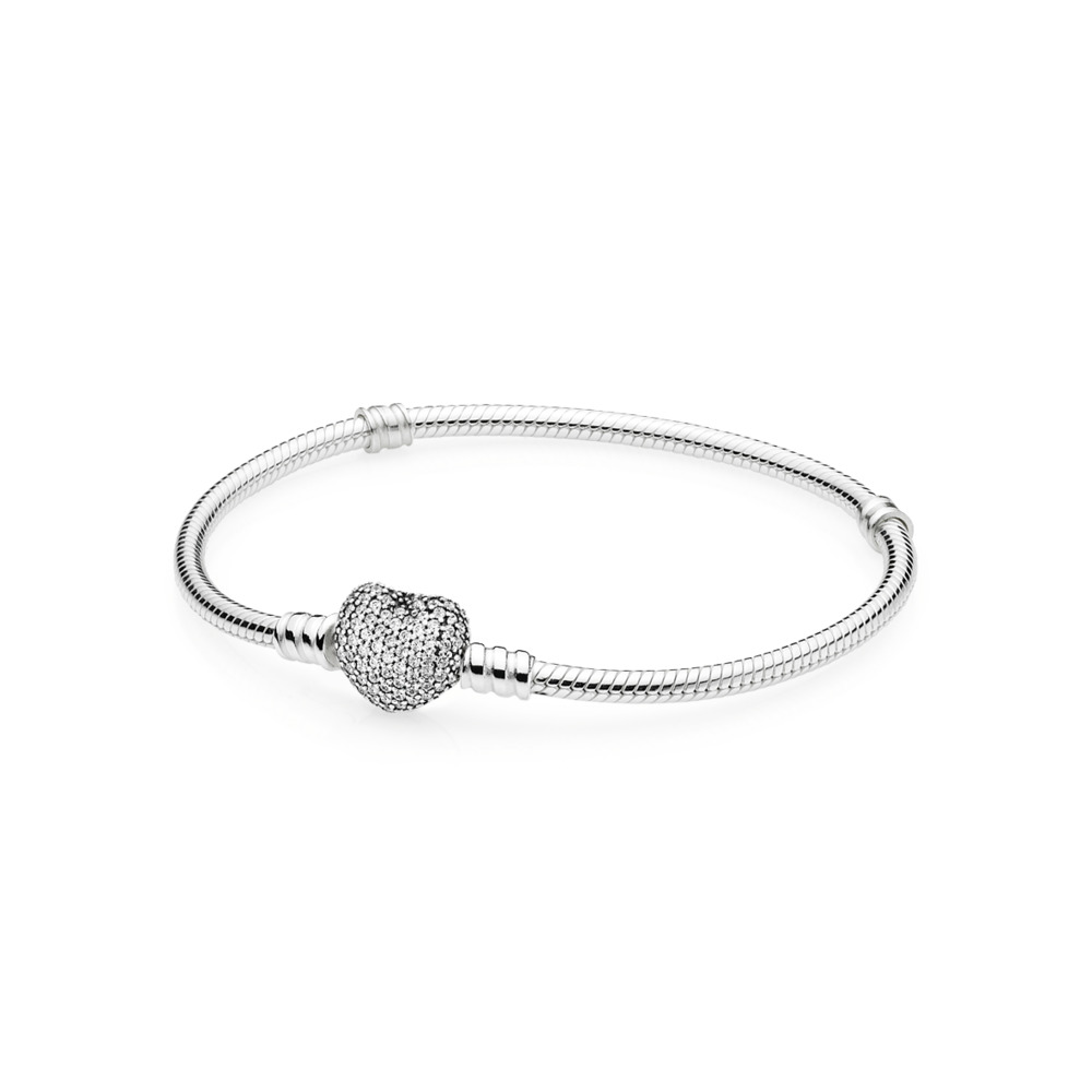 925 Silver Zircon Heart Shaped Bracelet – Curio Cottage