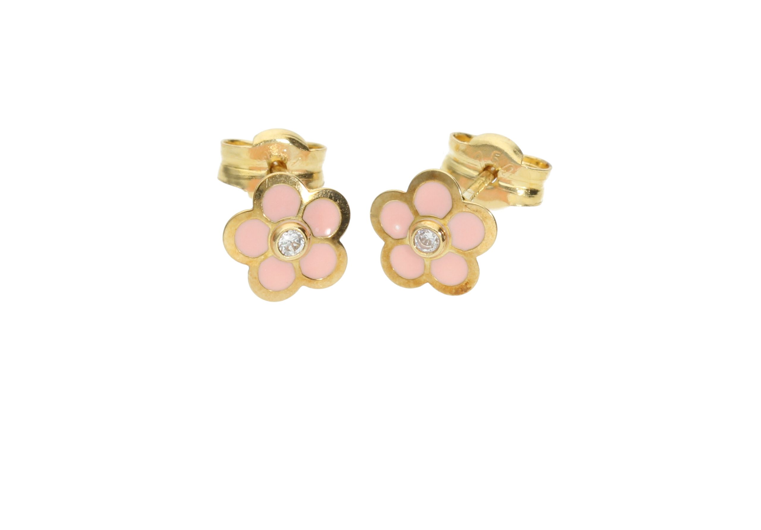 Small Pink Enamel Baby Bunny Earrings with Screw Backs in 14K Gold - The  Jewelry Vine