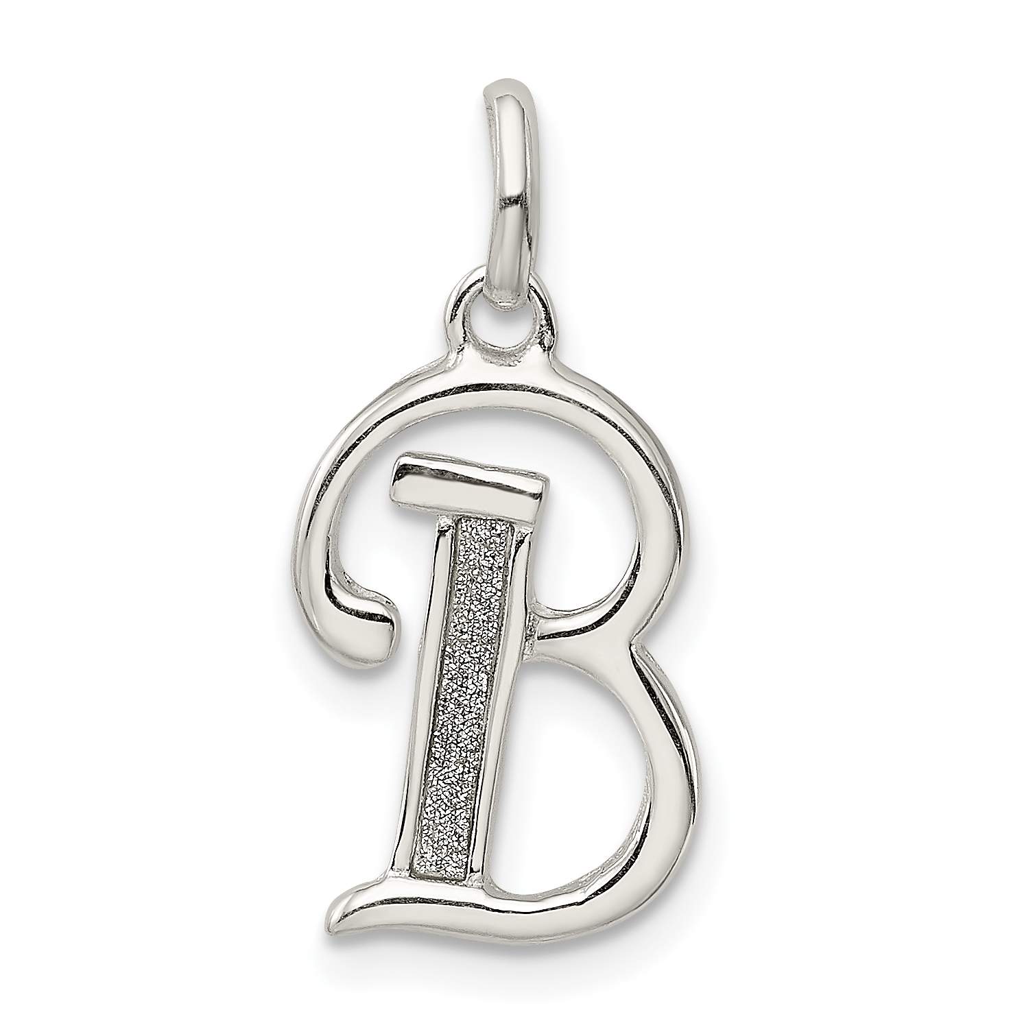 Sterling Silver Letter B Pendant Necklace