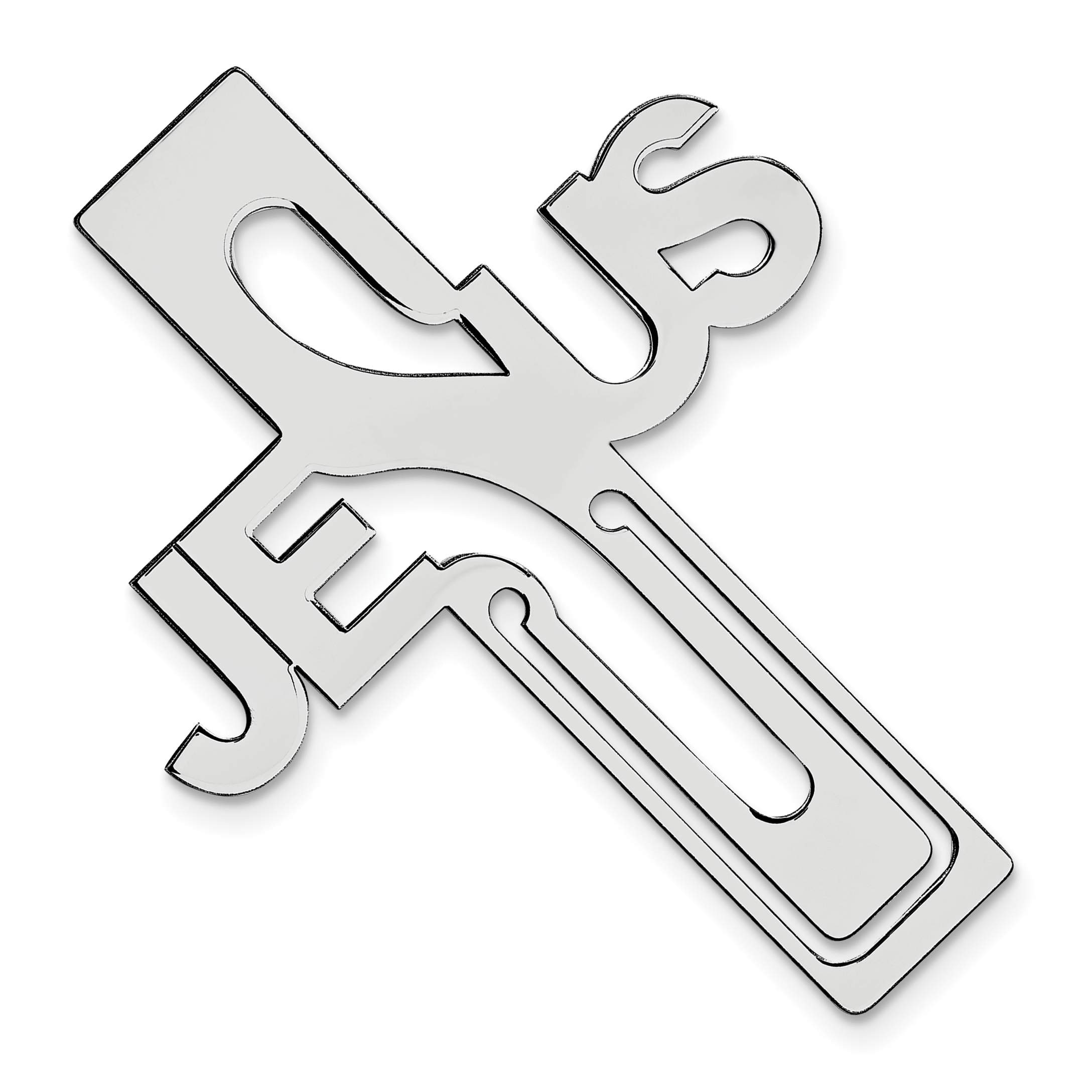 Sterling Silver Rhodium-plated Jesus Cross Bookmark – Busy Bee Jewelry